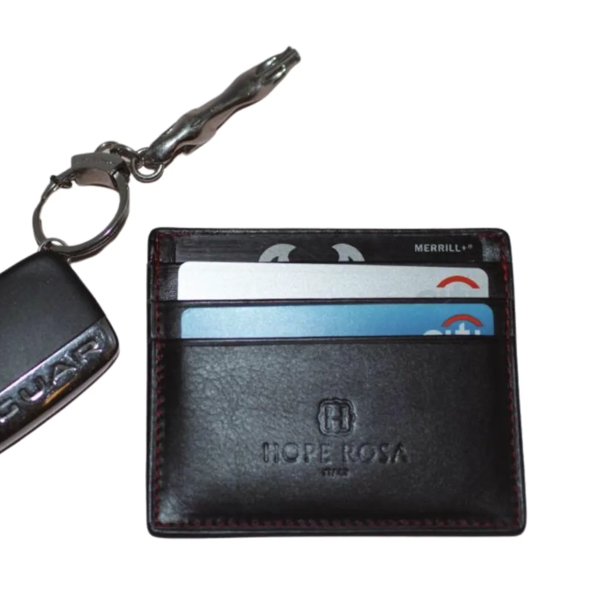 Rafa Leather Multi-Slot Card Holder/Wallet (Black)