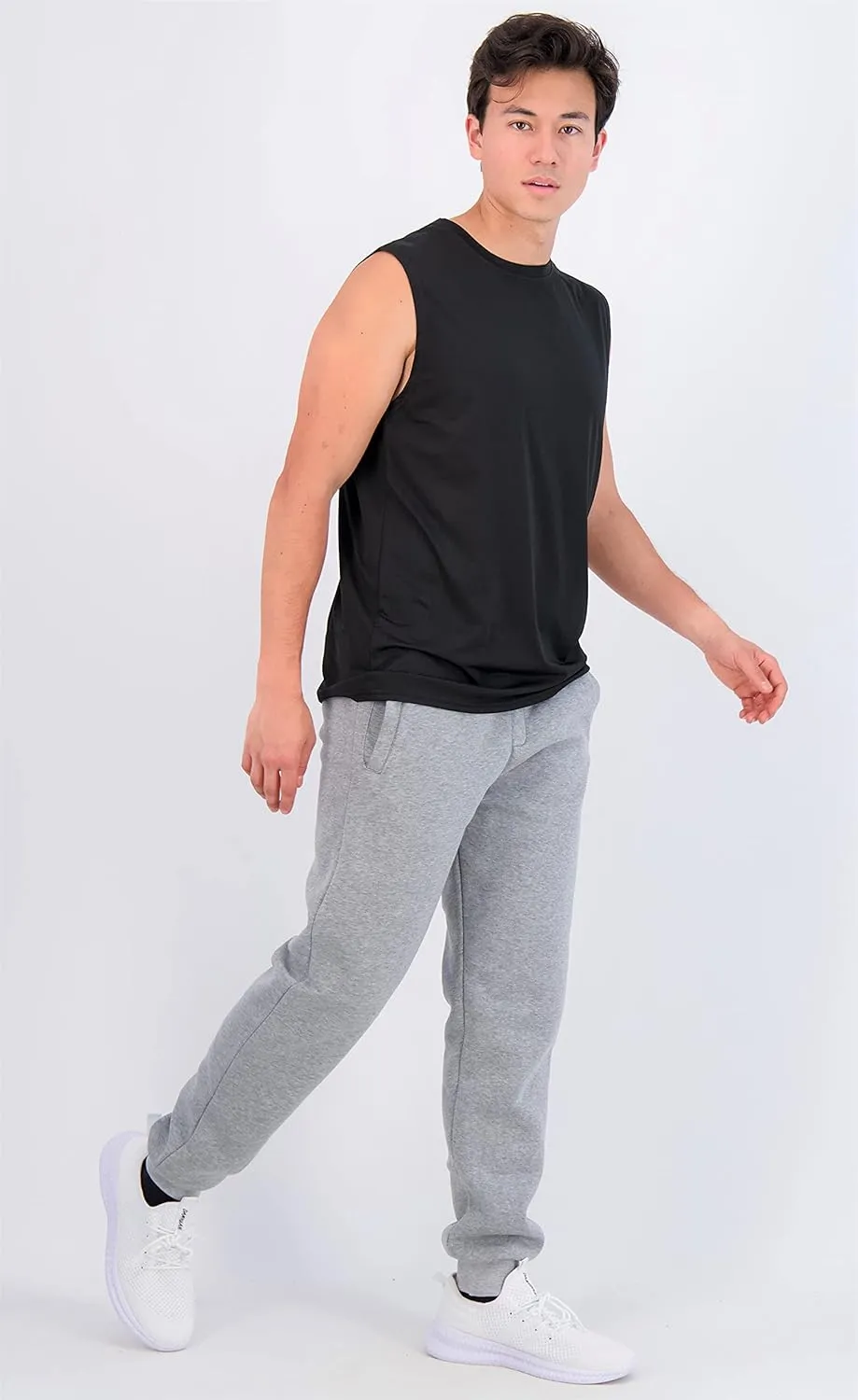 Real Essentials 3 & 5 Pack: Men's Dry-Fit Active Muscle Tank Top - Standard and Big & Tall Sizes (S-5XLT)
