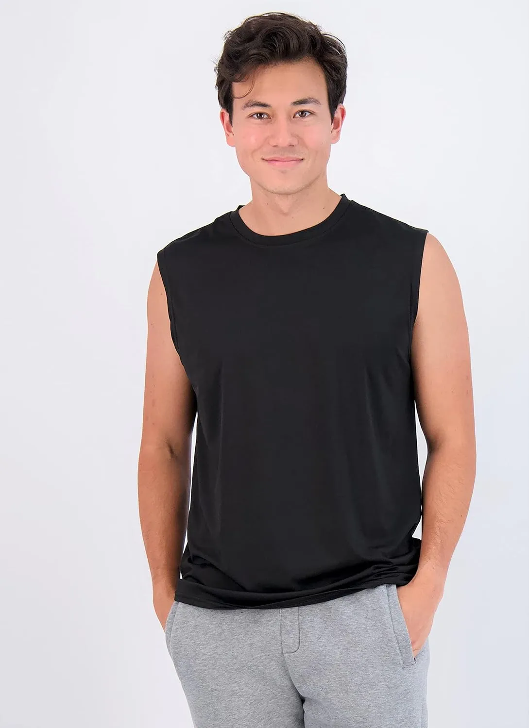 Real Essentials 3 & 5 Pack: Men's Dry-Fit Active Muscle Tank Top - Standard and Big & Tall Sizes (S-5XLT)