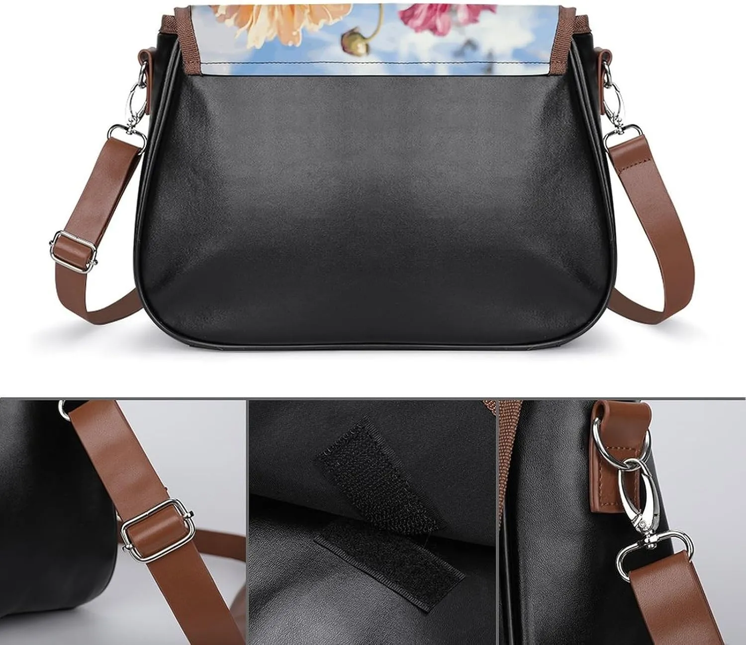 Red And Yellow Style Crossbody Bags for Women Travel Shoulder Bag Small Leather Cross Body Handbags