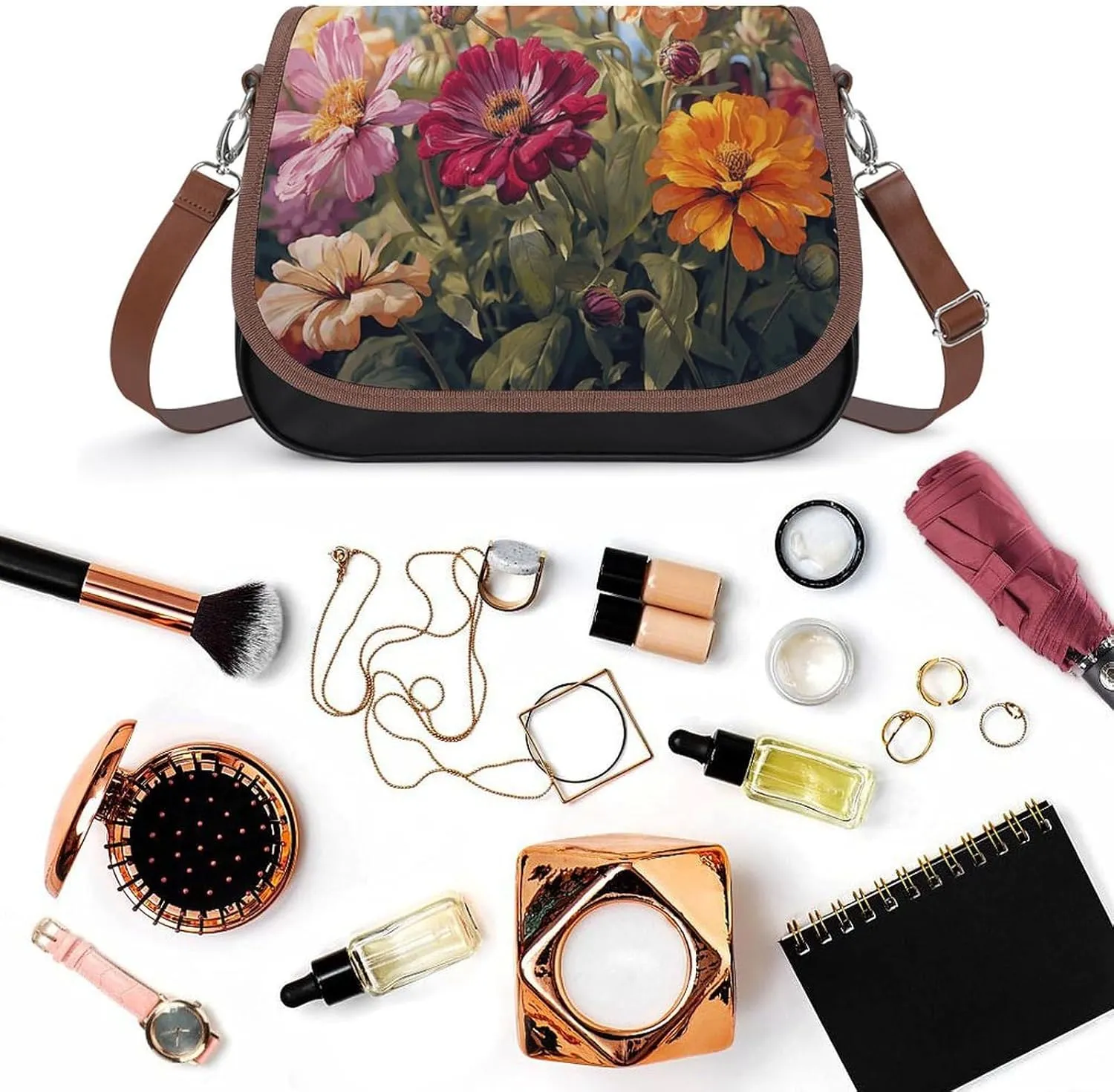 Red And Yellow Style Crossbody Bags for Women Travel Shoulder Bag Small Leather Cross Body Handbags