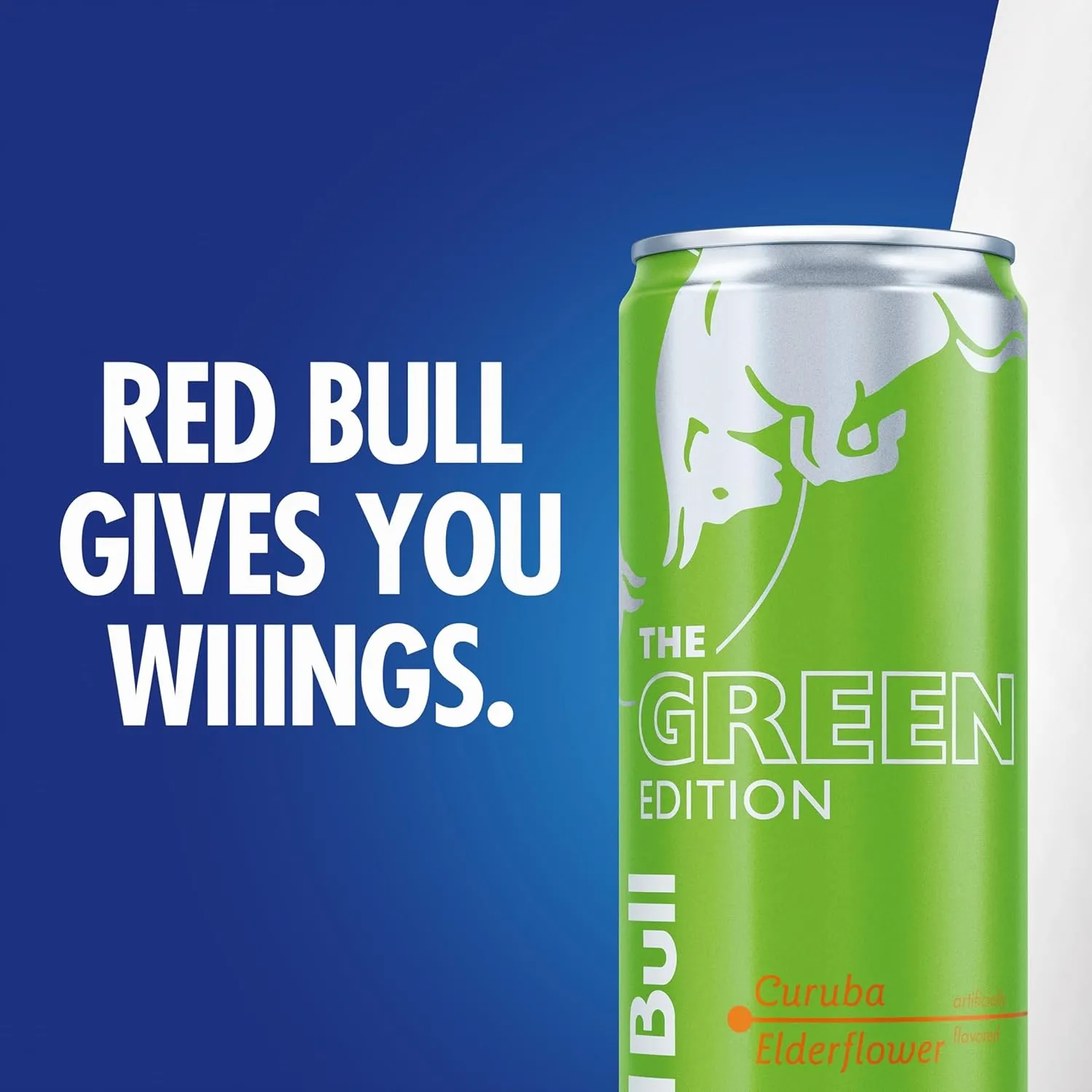 Red Bull Green Edition Energy Drink, Curuba Elderflower, with 80mg Caffeine plus Taurine & B Vitamins, 8.4 Fl Oz, Pack of 24 Cans