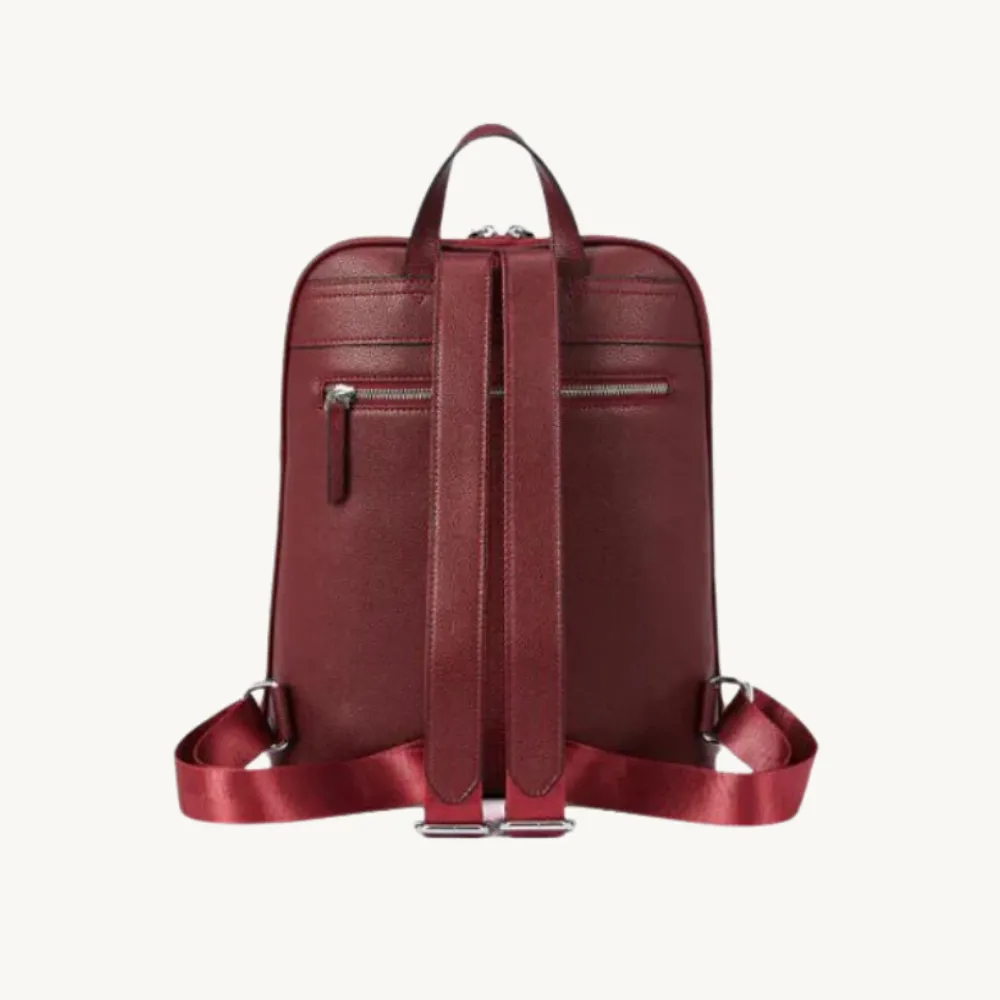 ﻿Red Lush Leather Backpack