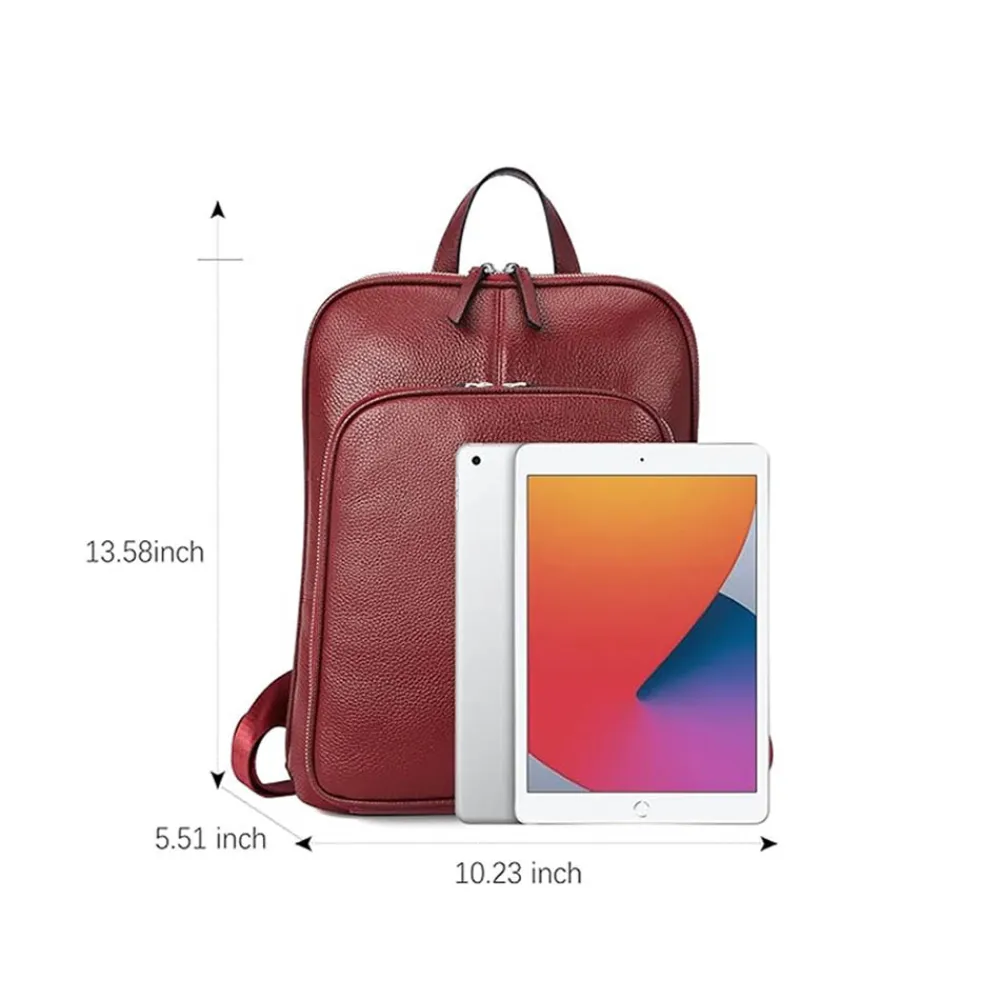 ﻿Red Lush Leather Backpack