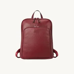 ﻿Red Lush Leather Backpack