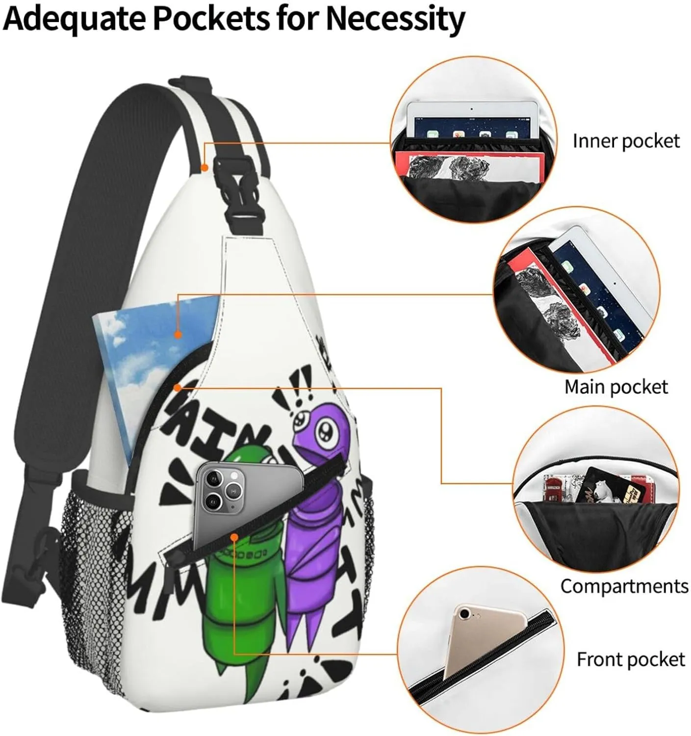 Repo Robot Crossbody Sling Backpack Sling Bag Multipurpose Travel Hiking Chest Bag Daypack for Women Men