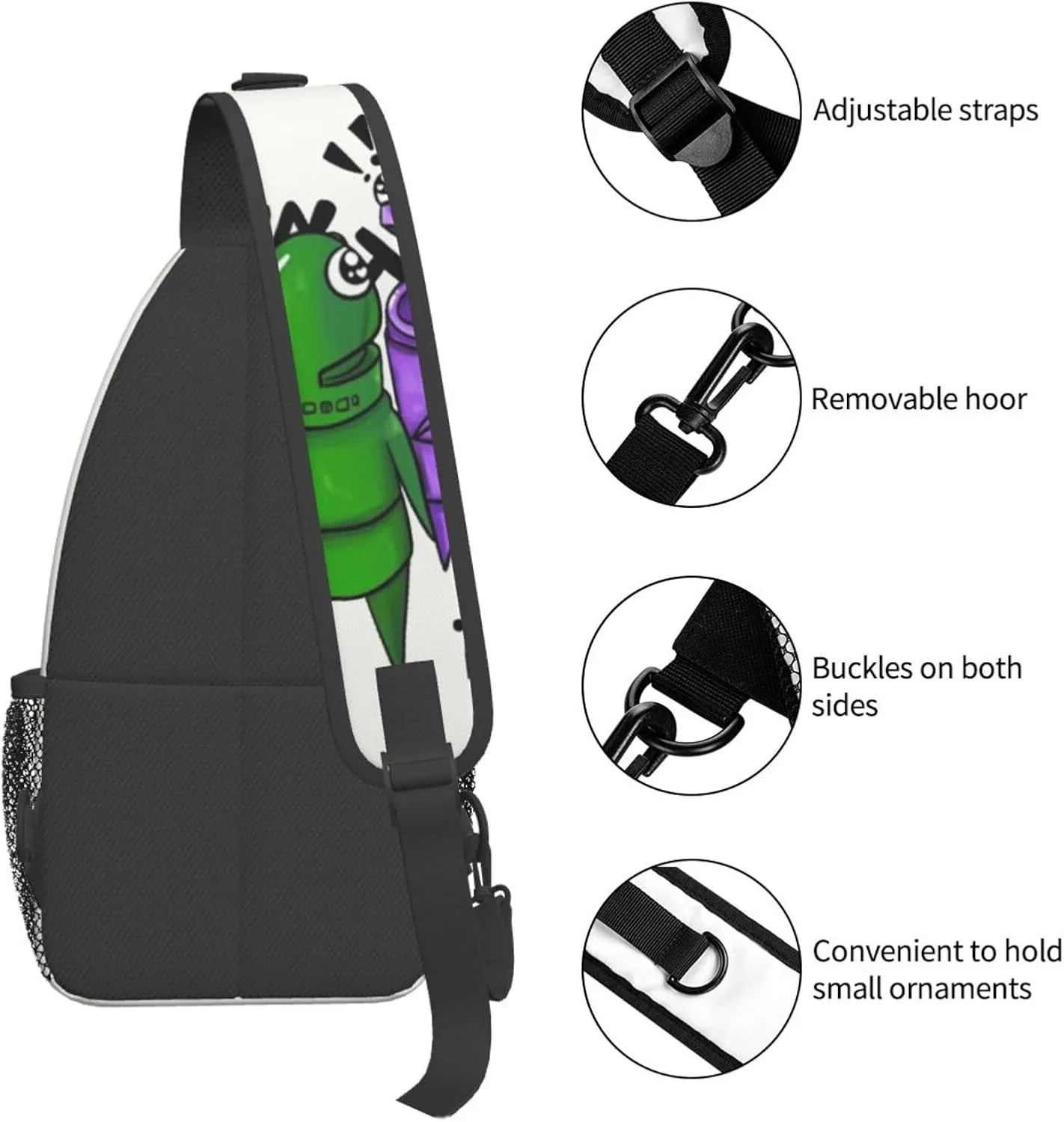 Repo Robot Crossbody Sling Backpack Sling Bag Multipurpose Travel Hiking Chest Bag Daypack for Women Men