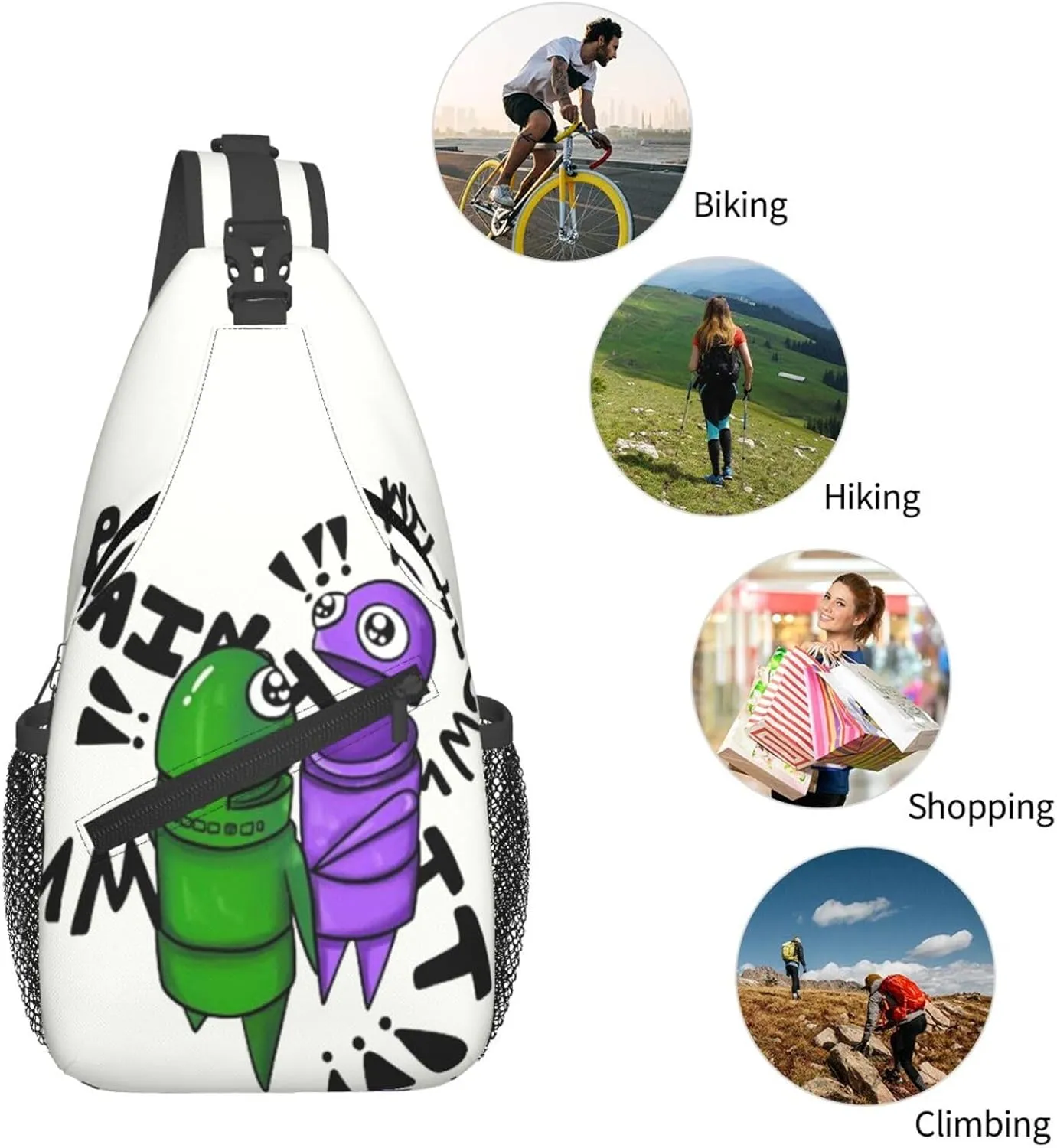 Repo Robot Crossbody Sling Backpack Sling Bag Multipurpose Travel Hiking Chest Bag Daypack for Women Men