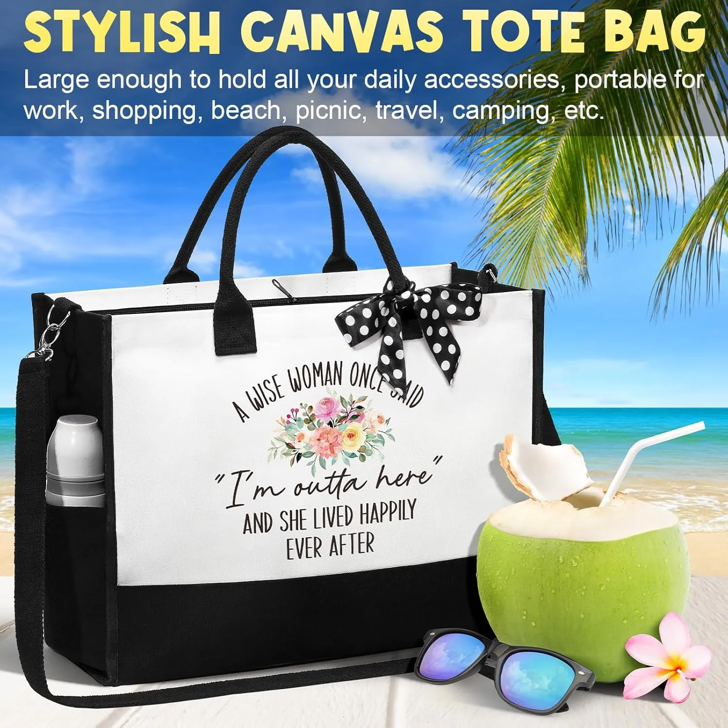 Retirement Gifts for Women 2025, Best Cool Retirement Gifts for Coworker Teacher Nurses Boss Friends Mom Grandma Retirees, Funny Retired Gifts Happy Retirement Gifts - Canvas Tote Bag & Makeup Bag Set