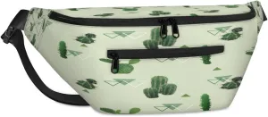 Retro Cactus Crossbody Sling Bag for Women Men Crossbody Backpack with 4 Zipper Pockets Fanny Pack Shoulder Casual Daypack for Travel Running Hiking Cycling