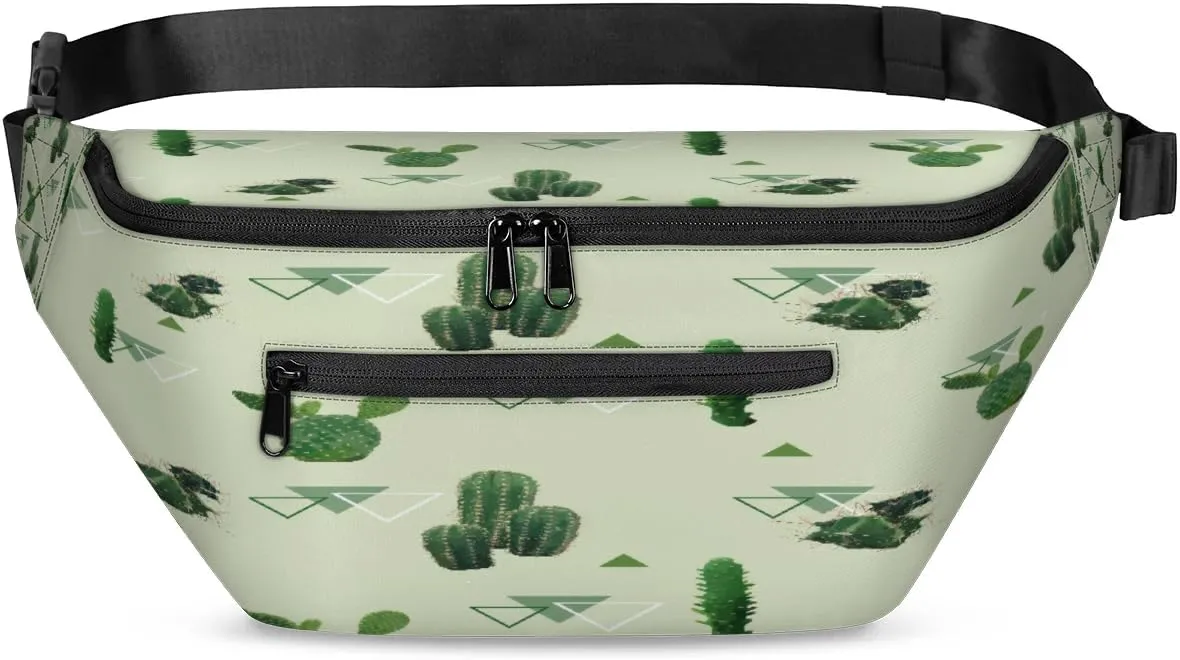 Retro Cactus Crossbody Sling Bag for Women Men Crossbody Backpack with 4 Zipper Pockets Fanny Pack Shoulder Casual Daypack for Travel Running Hiking Cycling