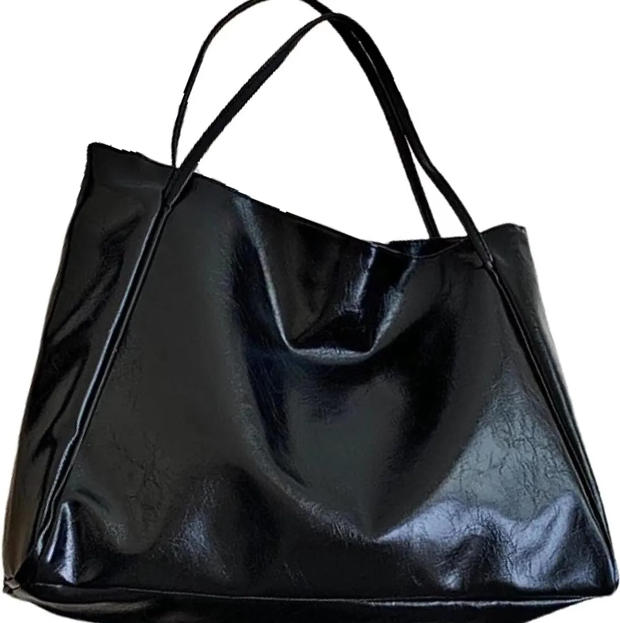 Retro Tote Bag for Women PU Leather Handbags Large Handheld Shoulder Bag with Botton School Office Travel Essentials
