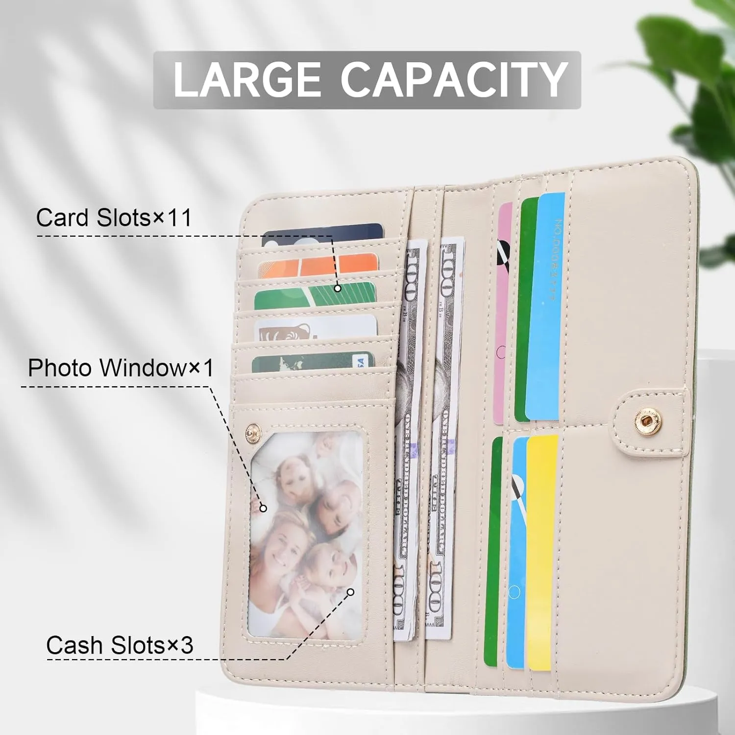 RFID Wallet Women Ultra Slim Thin Womens Wallet Compact Clutch Long Ladies Wallet for Women BLUE