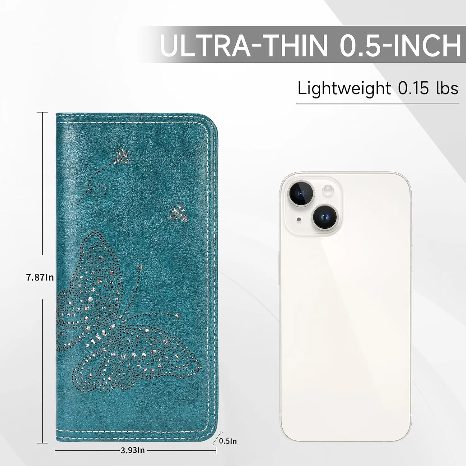 RFID Wallet Women Ultra Slim Thin Womens Wallet Compact Clutch Long Ladies Wallet for Women PEACOCK-BLUE