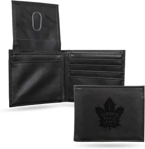 Rico Industries Laser Engraved Billfold Wallet, Toronto Maple Leafs, Black, 3.5 x 4.25-"