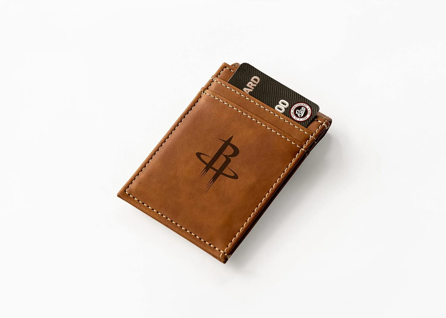Rico Industries NBA Basketball Laser Engraved Front Pocket Wallet - Compact/Comfortable/Slim