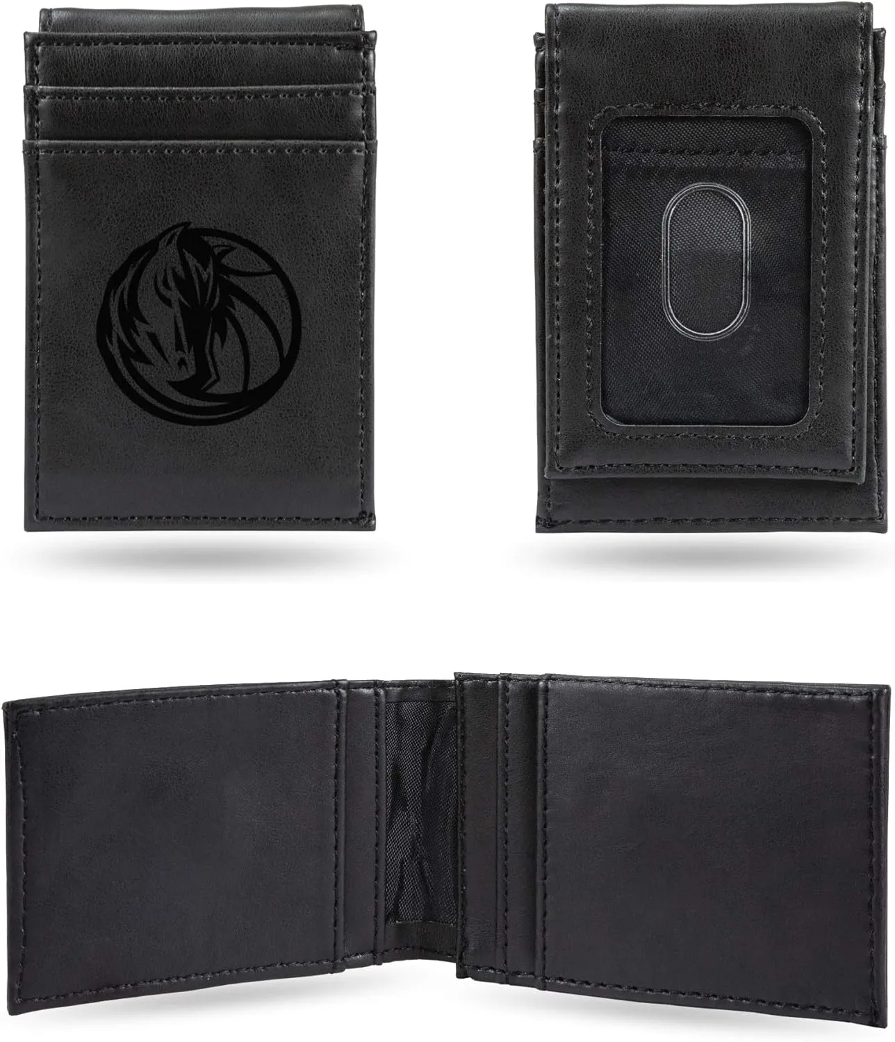 Rico Industries NBA Basketball Laser Engraved Front Pocket Wallet - Compact/Comfortable/Slim