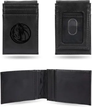 Rico Industries NBA Basketball Laser Engraved Front Pocket Wallet - Compact/Comfortable/Slim