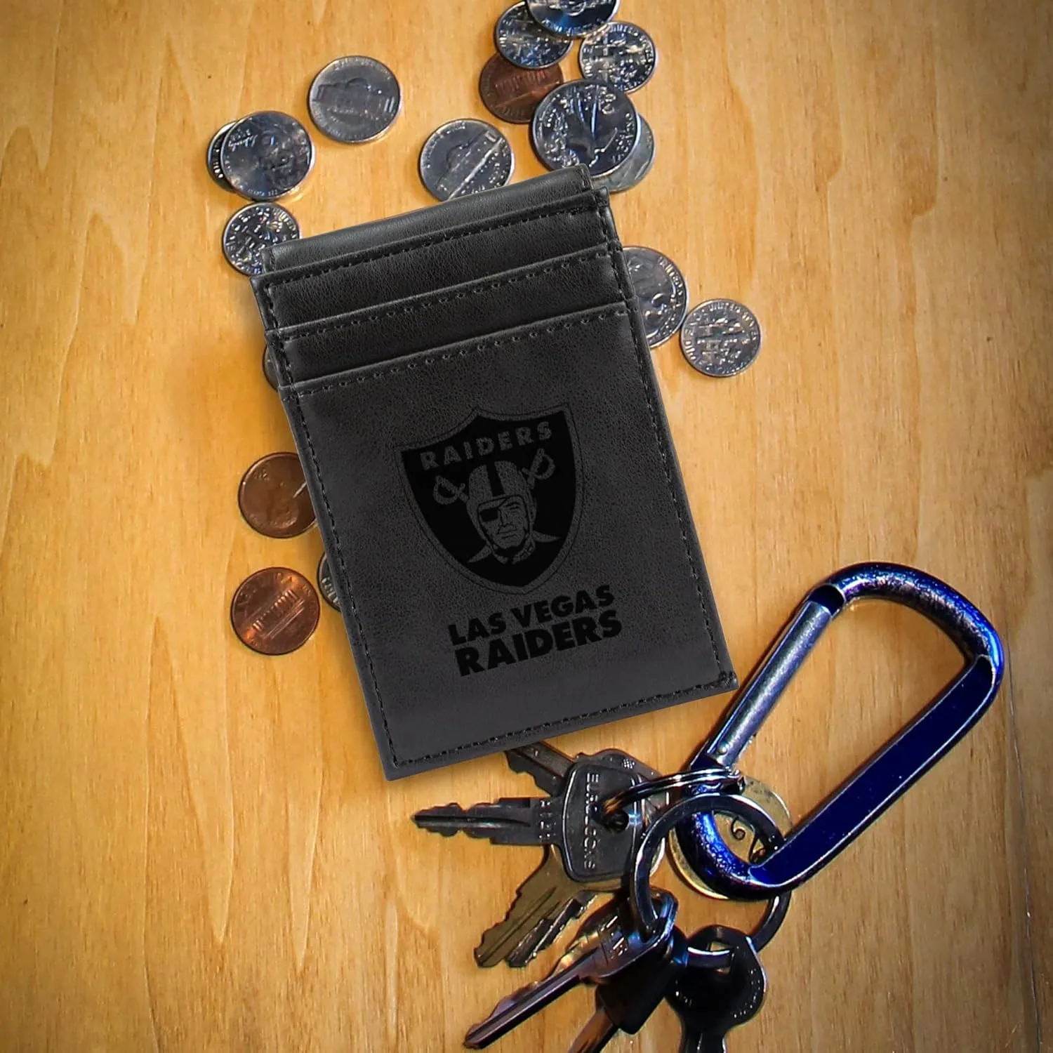 Rico Industries NBA Basketball Laser Engraved Front Pocket Wallet - Compact/Comfortable/Slim
