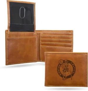 Rico Industries NBA Laser Engraved Billfold Wallet Laser Engraved Bill-fold Wallet - Slim Design - Great Gift