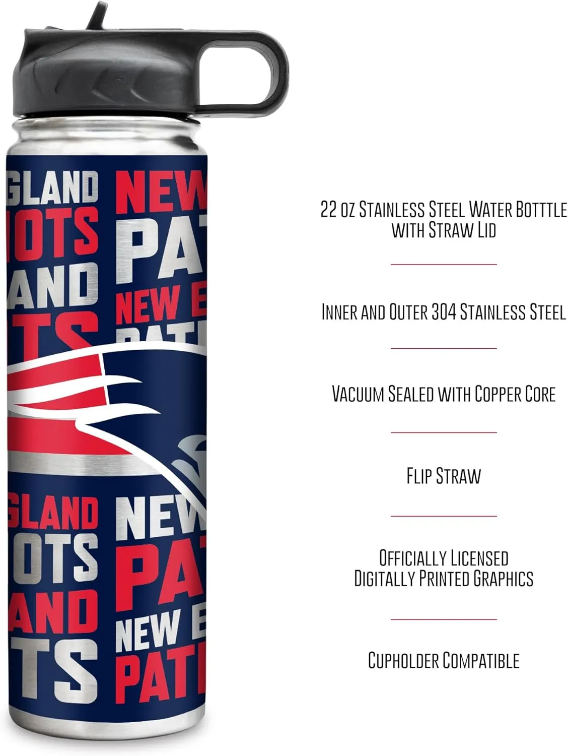 Rico Industries NFL Football Stainless Steel Tumbler with Lid - Great For Coffee, Tea, Water or Cocktails