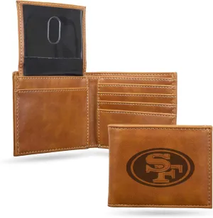 Rico Industries NFL Laser Engraved Billfold Wallet Laser Engraved Bill-fold Wallet - Slim Design - Great Gift