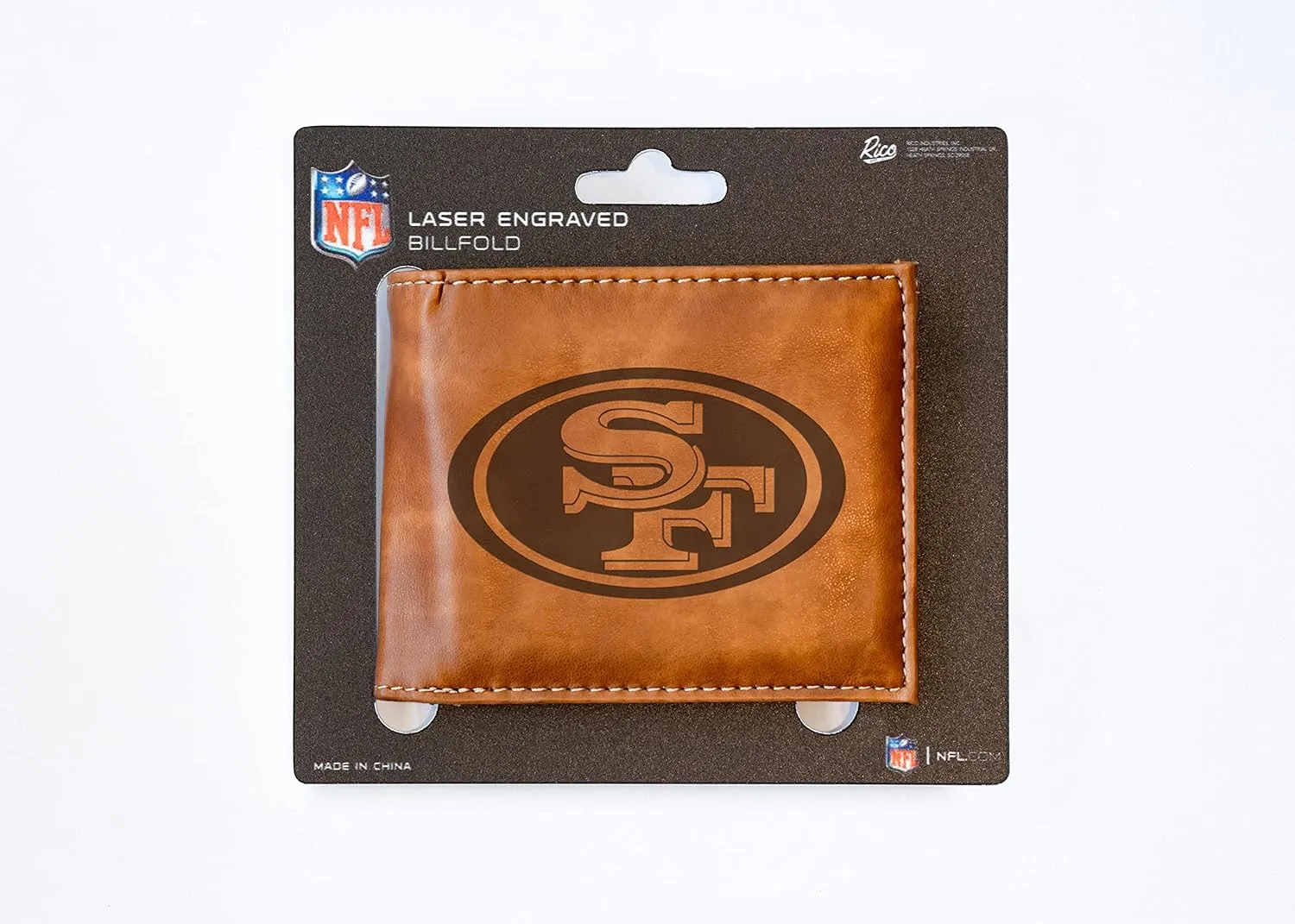 Rico Industries NFL Laser Engraved Billfold Wallet Laser Engraved Bill-fold Wallet - Slim Design - Great Gift