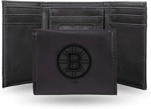 Rico Industries NHL Laser Engraved Trifold Laser Engraved Tri-Fold Wallet - Men's Accessory