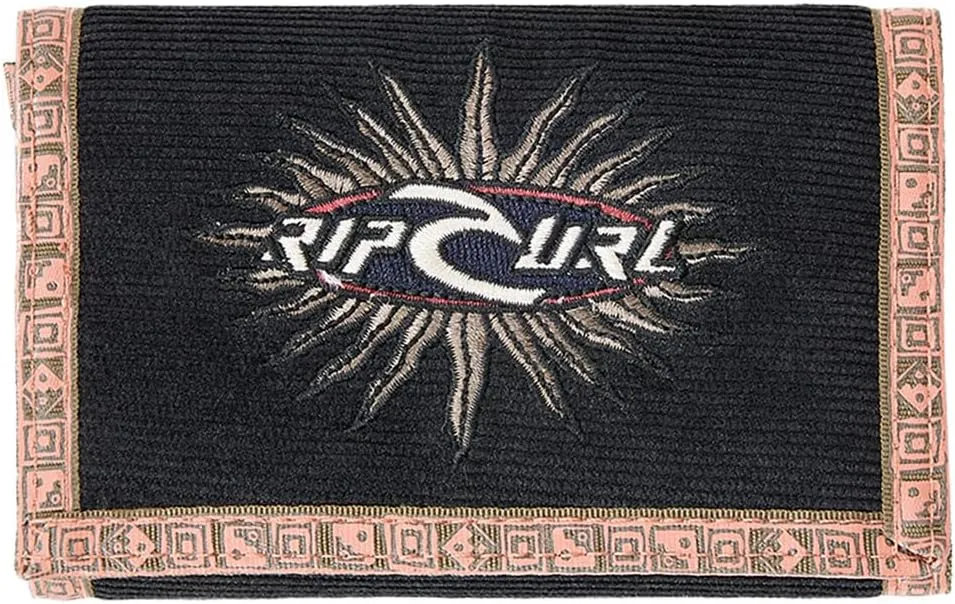 Rip Curl Men's Archive Corduroy Wallet, Multiple Card Slots and ID Window, Washed Black