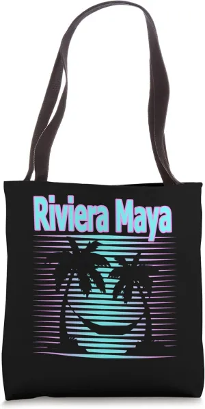 Riviera Maya Travel Retro Beach Vacation Souvenir Tote Bag