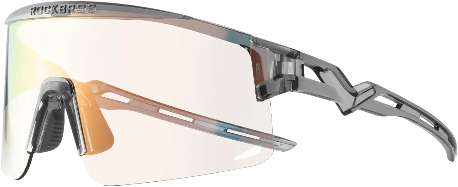 ROCKBROS Cycling Glasses Colour-changing UV Protection Against Wind and Sand Sports Glasses for Men Women Cycling Goggles