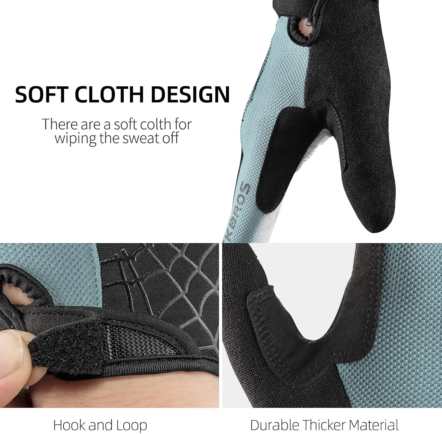 ROCKBROS Men's Cycling Gloves with SBR Pad, Anti-Slip, Breathable for Spring, Autumn Sports Riding