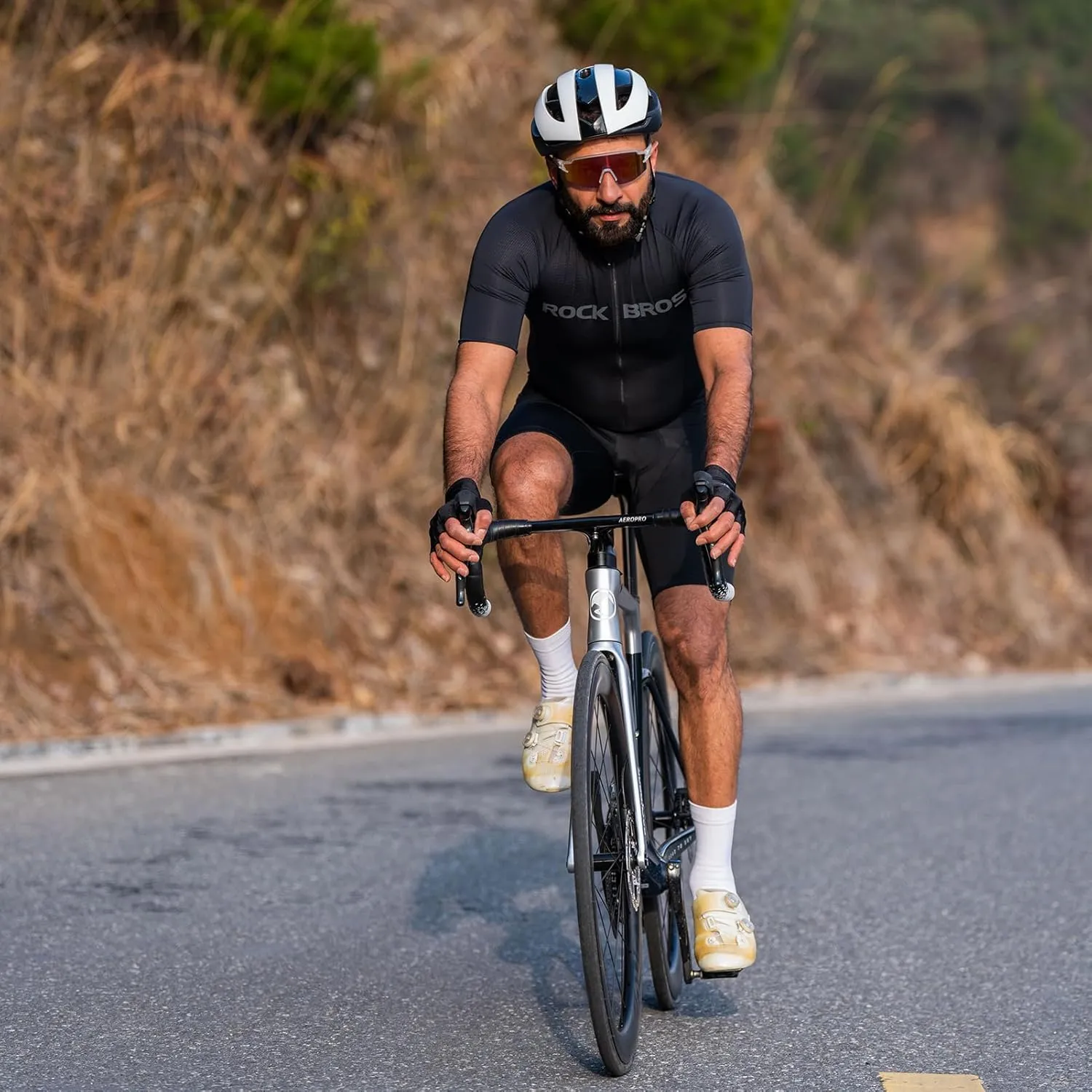 ROCKBROS Mens Cycling Jersey Short Sleeve Ultra Breathable Bike Jersey Quick Dry Mountain Bike Jersey Top Cycling Clothing