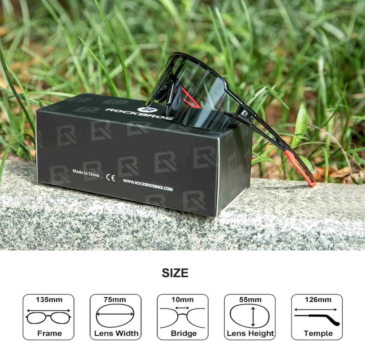 ROCKBROS Photochromic Sports Sunglasses for Men Women Cycling UV Protection