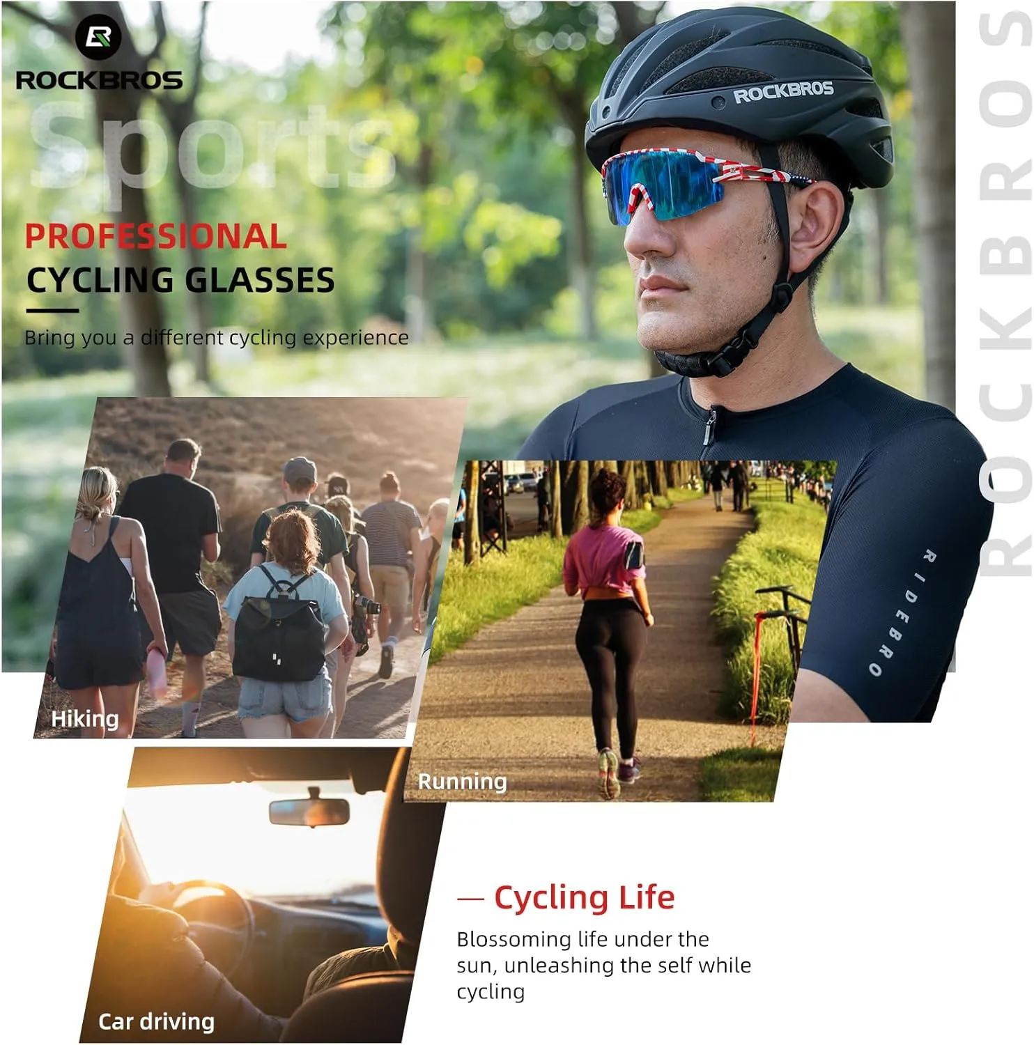 ROCKBROS Photochromic Sports Sunglasses for Men Women Cycling UV Protection