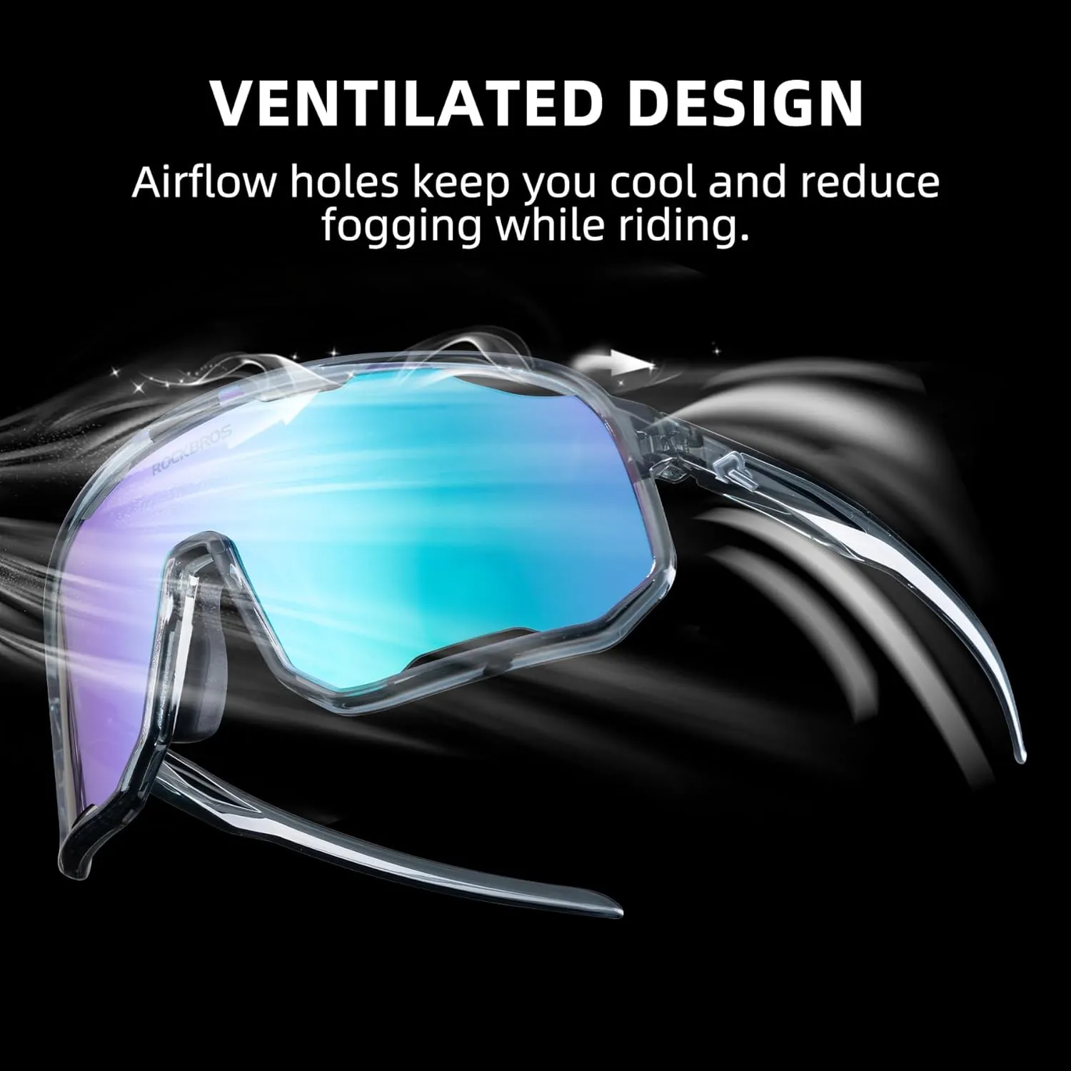 ROCKBROS Photochromic Sunglasses for Men Women,UV400 Protection Cycling Glasses,MTB Cycling Sports Sunglasses,3 Lenses