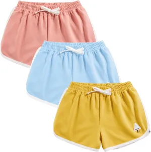 Rolanko Girls' Active Dolphin Shorts for Girls 3 Packs Kids Bike Running Summer Beach Athletic Sports 4-14 Years
