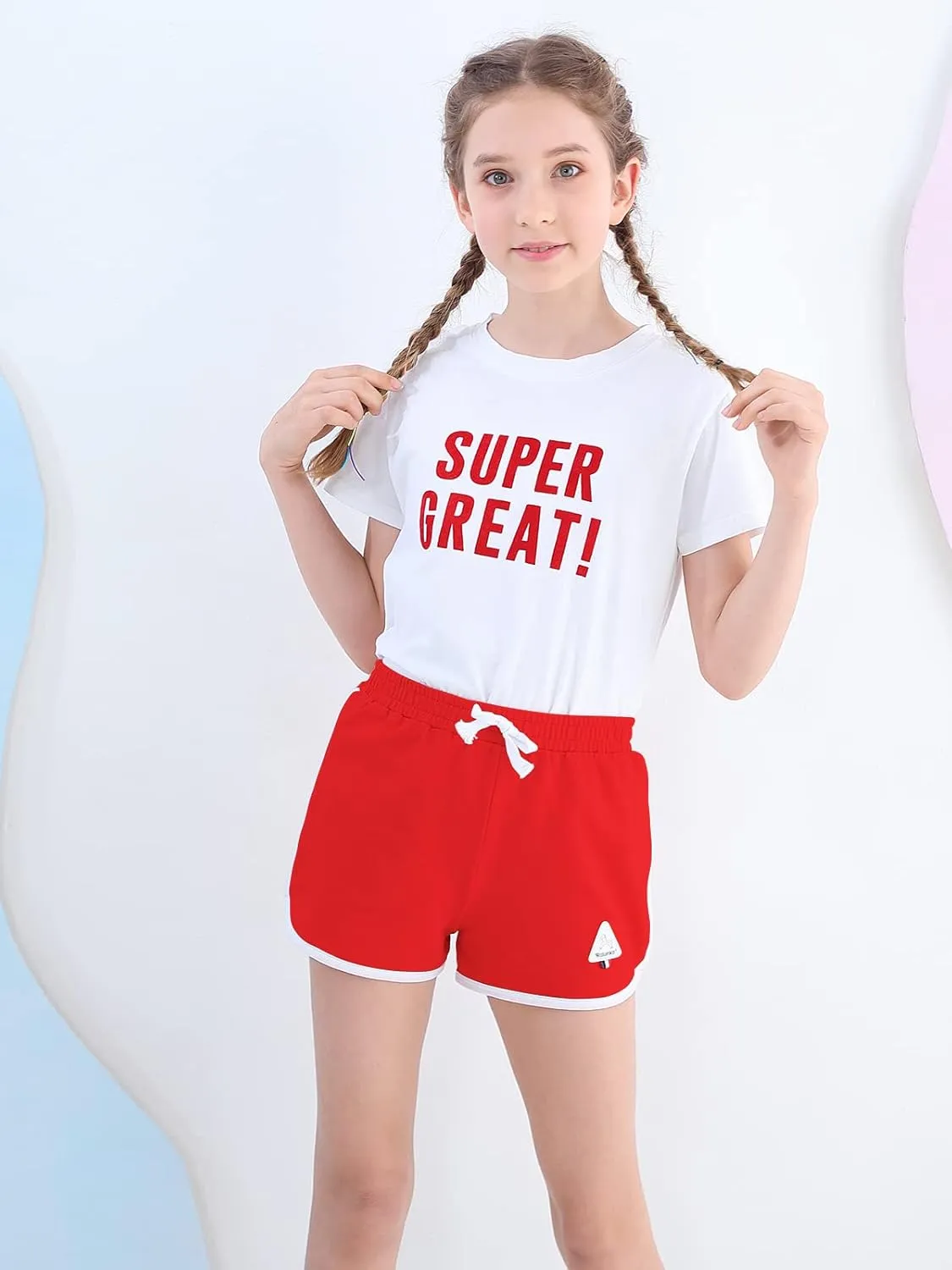 Rolanko Girls' Active Dolphin Shorts for Girls 3 Packs Kids Bike Running Summer Beach Athletic Sports 4-14 Years