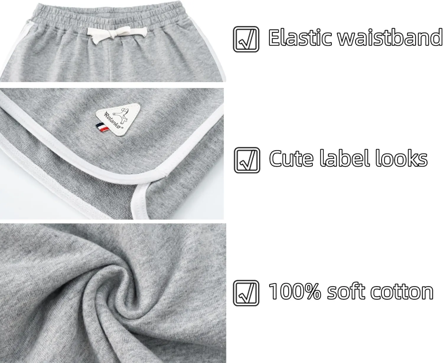 Rolanko Girls' Active Dolphin Shorts for Girls 3 Packs Kids Bike Running Summer Beach Athletic Sports 4-14 Years