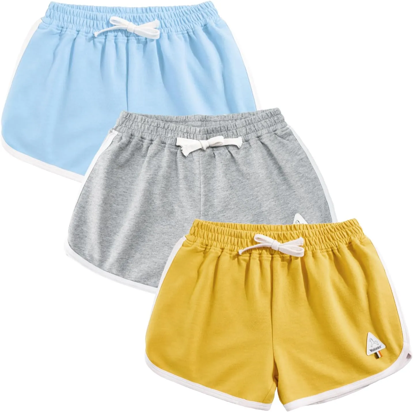 Rolanko Girls' Active Dolphin Shorts for Girls 3 Packs Kids Bike Running Summer Beach Athletic Sports 4-14 Years
