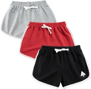Rolanko Girls' Active Dolphin Shorts for Girls 3 Packs Kids Bike Running Summer Beach Athletic Sports 4-14 Years