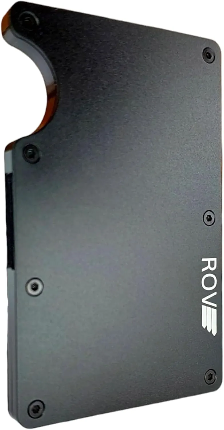 ROVE - Money Clip - RFID Blocking Aluminium Enhanced Minimalistic Compact Wallet (Matt Black)