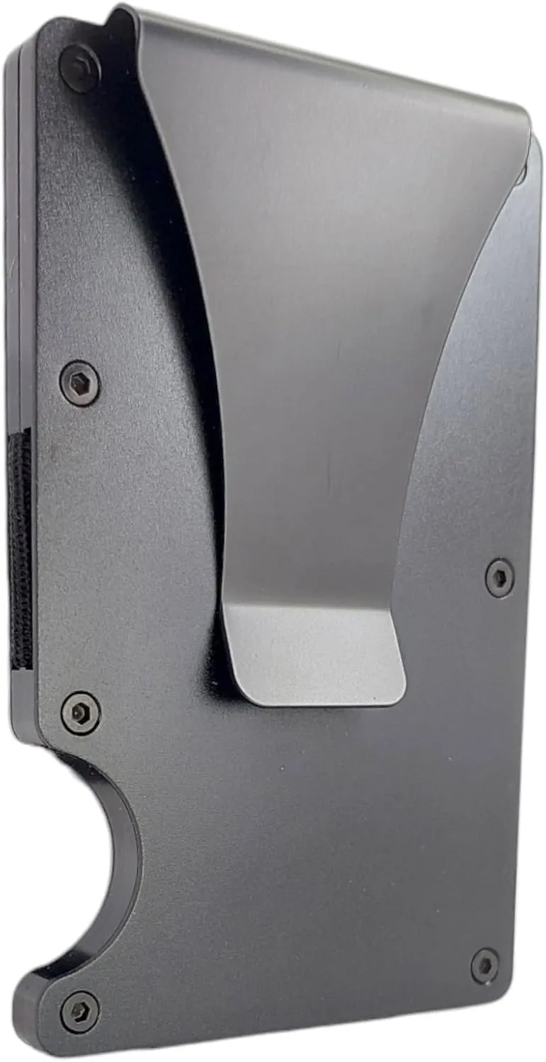 ROVE - Money Clip - RFID Blocking Aluminium Enhanced Minimalistic Compact Wallet (Matt Black)