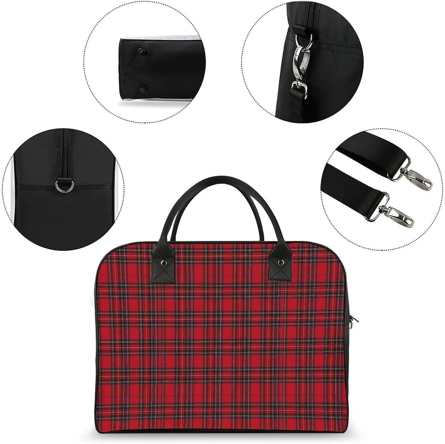 Royal Stewart Tartan Fashionable Large Capacity Travel Handbag Unisex