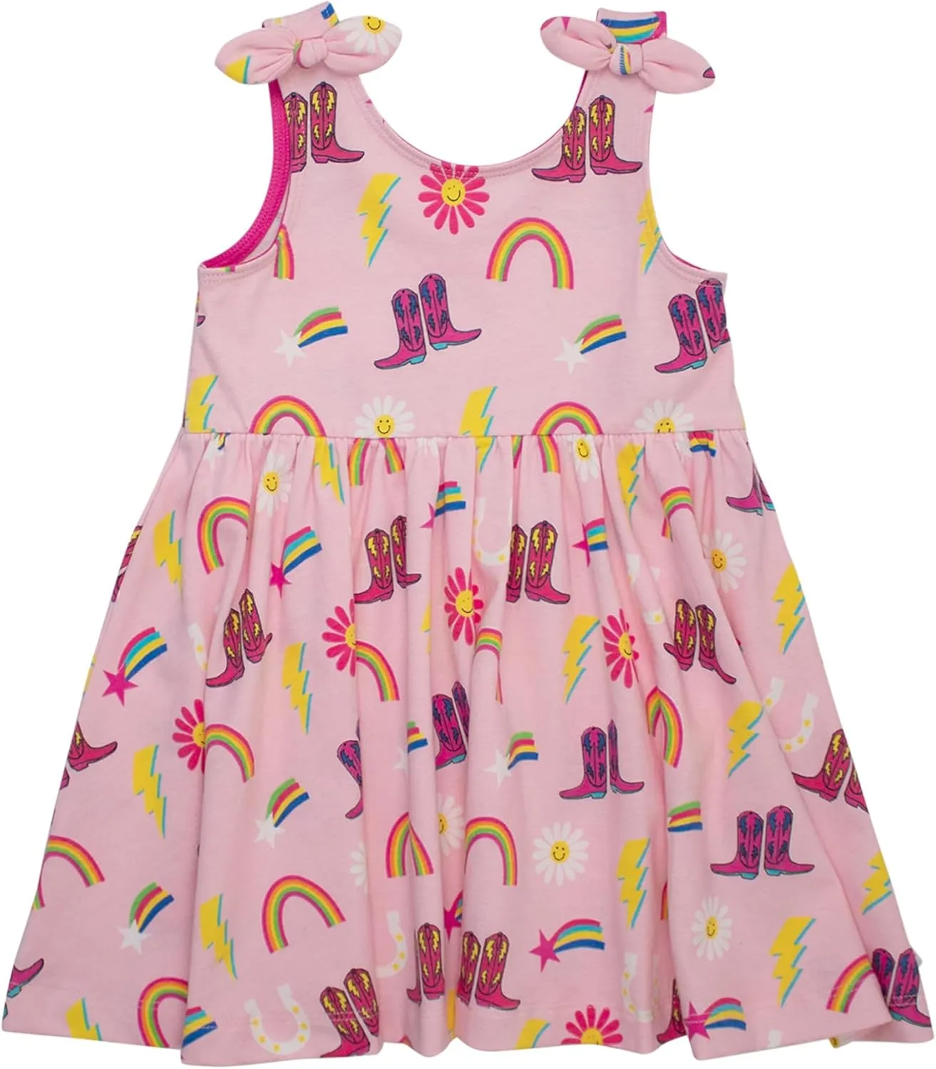 RuffleButts Baby/Toddler Girls Knit Tie Shoulder Twirl Dress