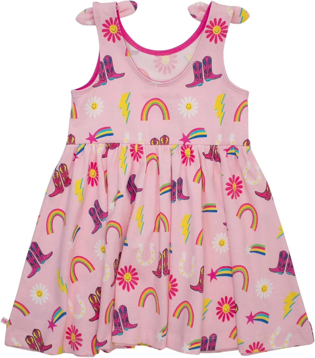 RuffleButts Baby/Toddler Girls Knit Tie Shoulder Twirl Dress