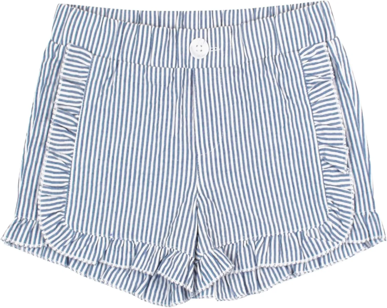 RuffleButts® Baby/Toddler Girls Woven Shorts w/Ruffle Hem