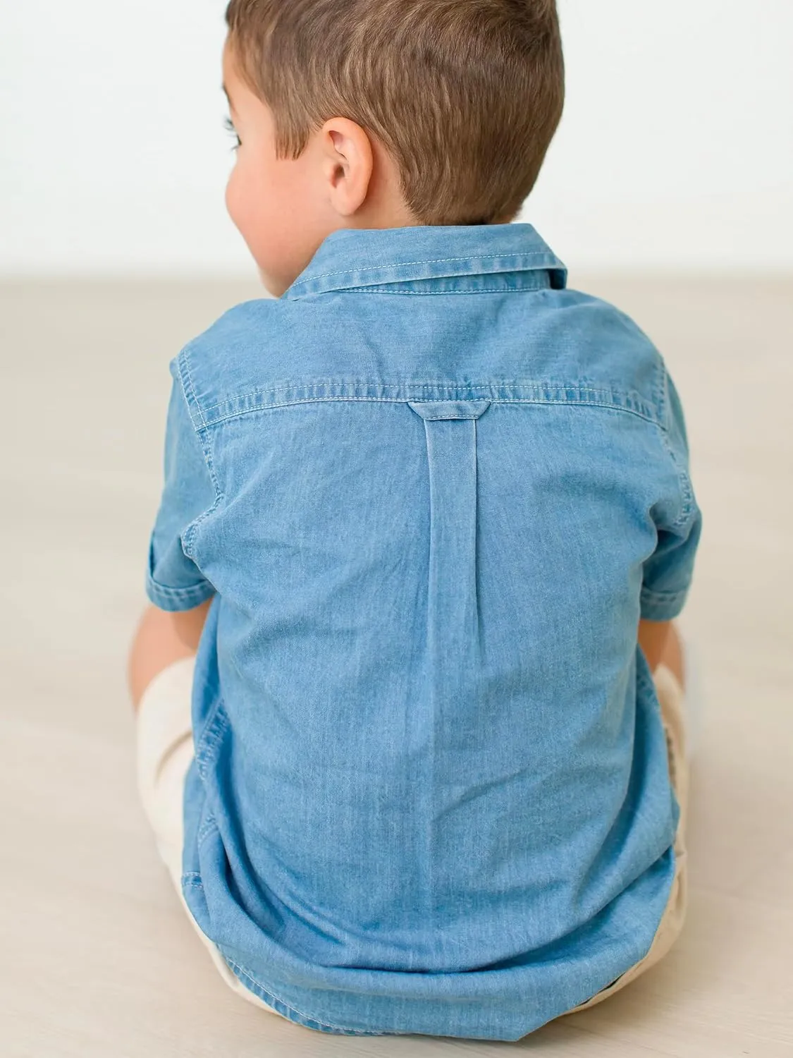 RUGGEDBUTTS® Baby/Toddler Boys Button Down Shirt with Button Tabs