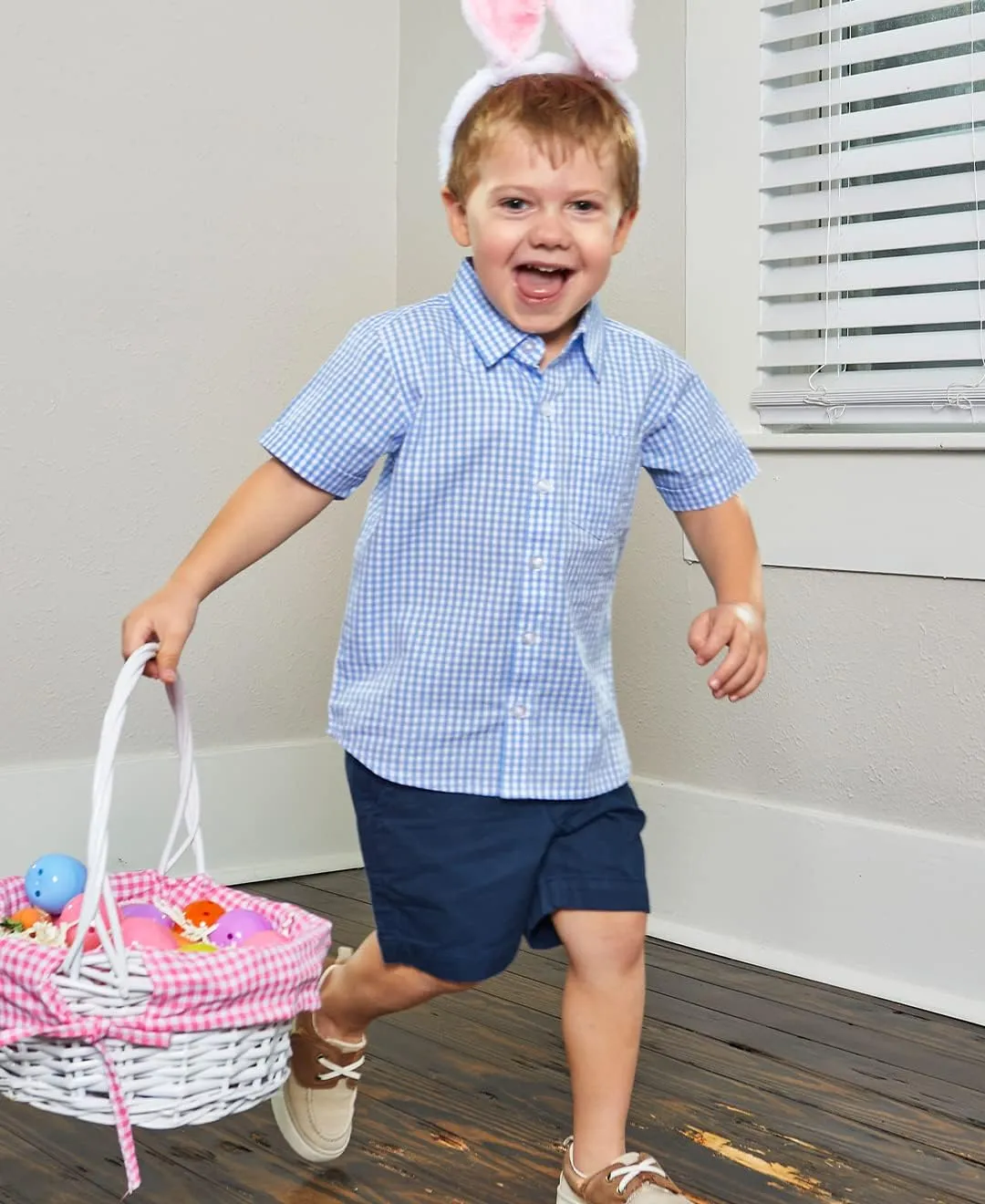RUGGEDBUTTS® Baby/Toddler Boys Button Down Shirt with Button Tabs