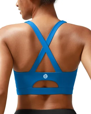RUNNING GIRL Sports Bra for Women High Support Molded Cup Strappy Running Sports Bras Workout Sports Bra